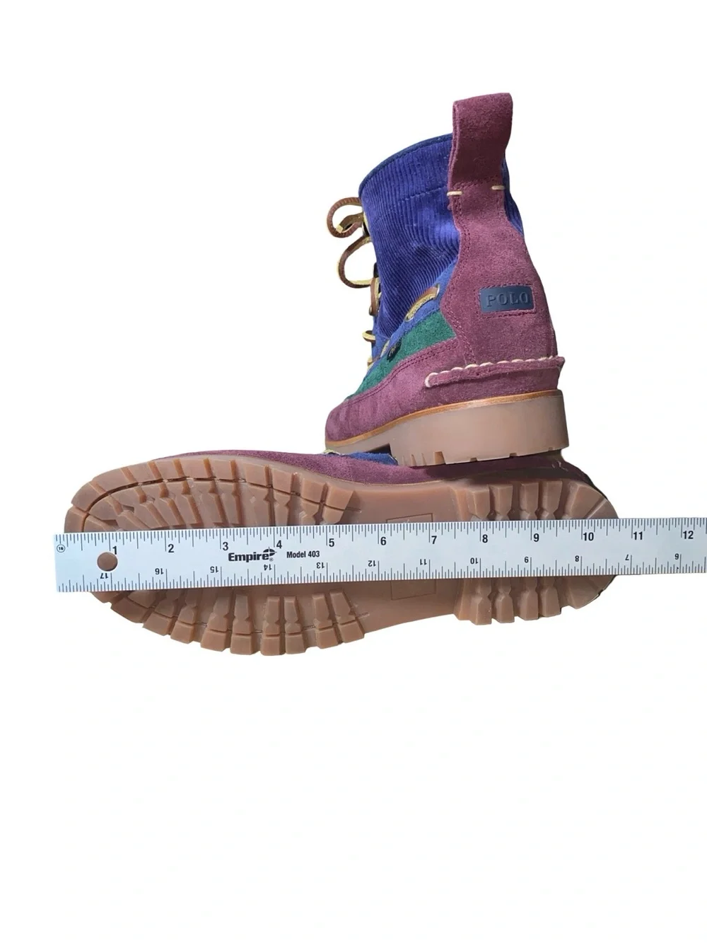 Polo Ralph Lauren Ranger Mid Suede & Corduroy Colorblock Boots heritage fashion